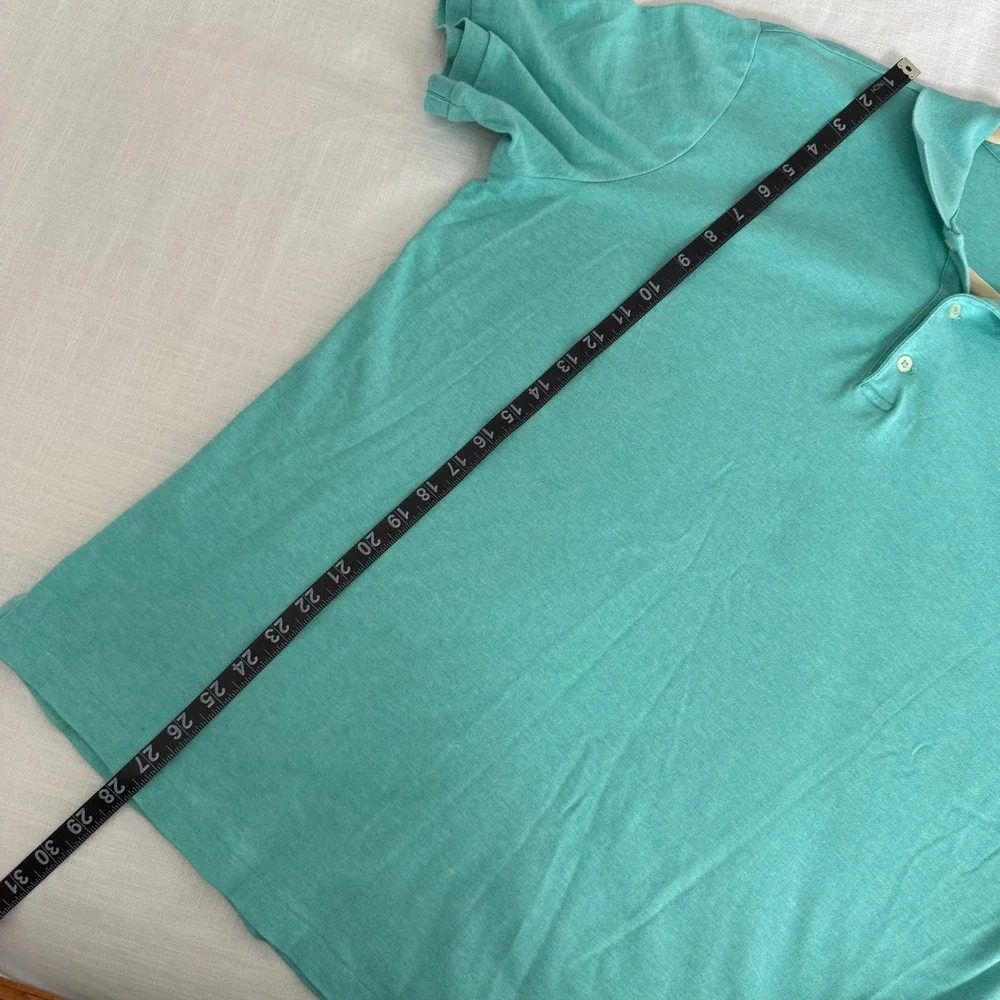 Polo Ralph Lauren‎ Mens Classic Fit Aqua Green Short Sleeve Polo Shirt Size L